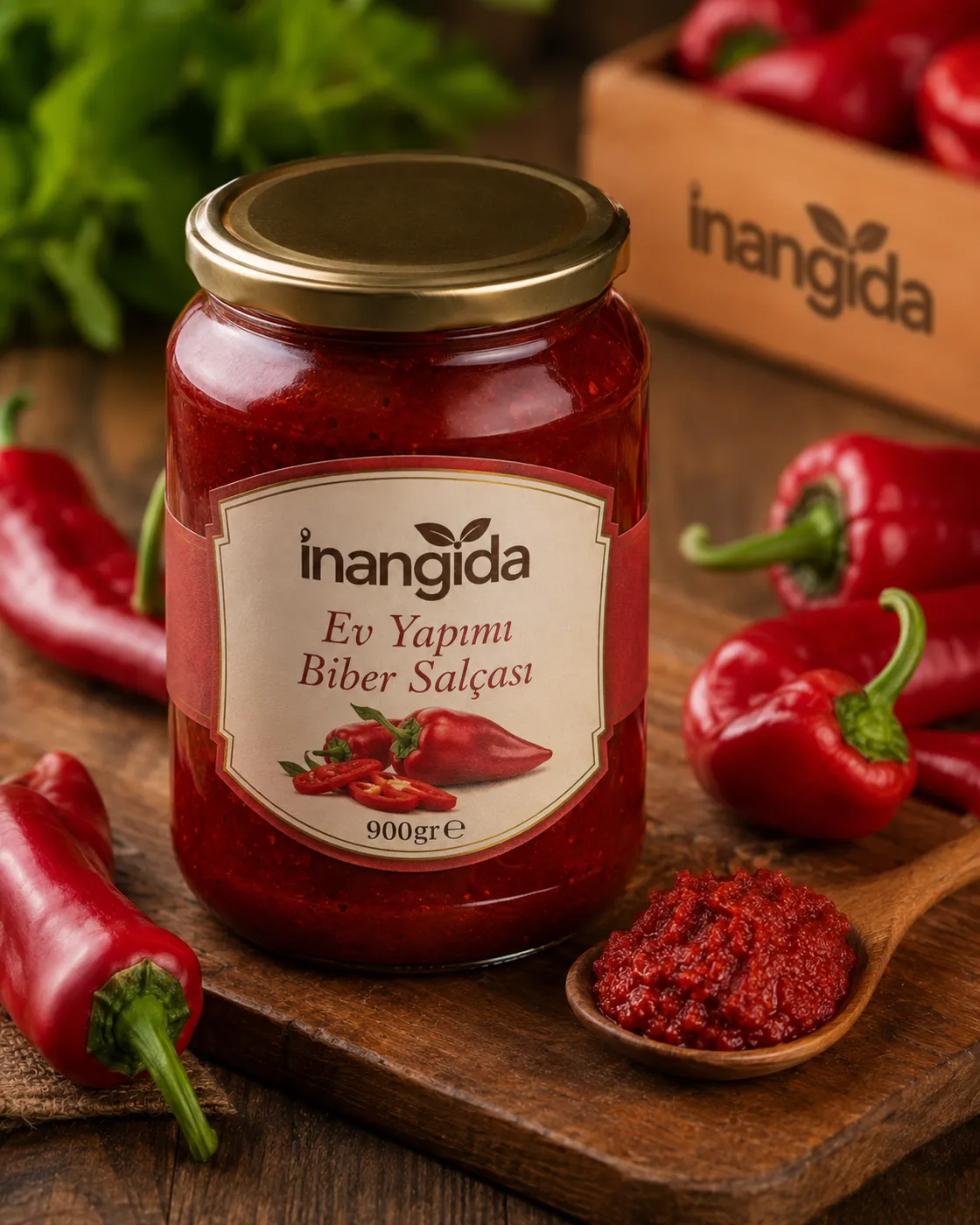 Ev Yapımı Biber Salçası (900gr Kavanoz)